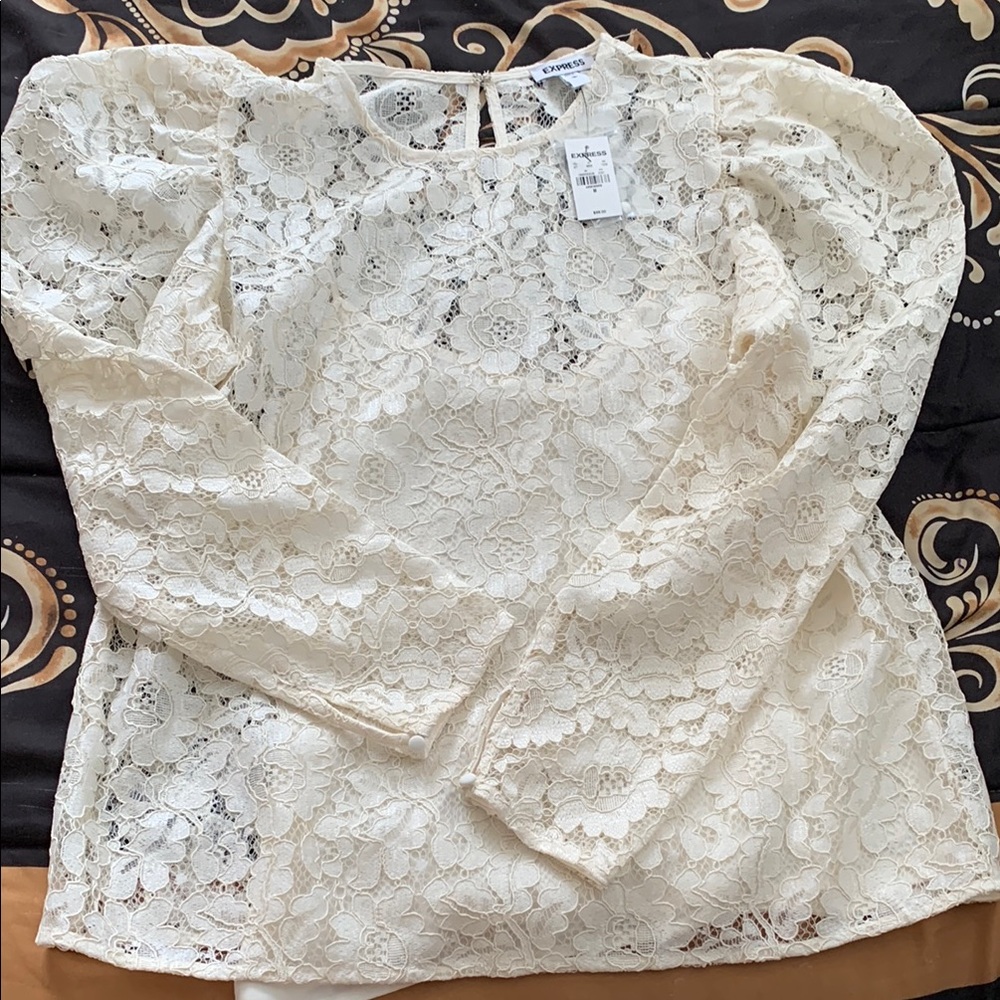 Express Cream Lace Blouse